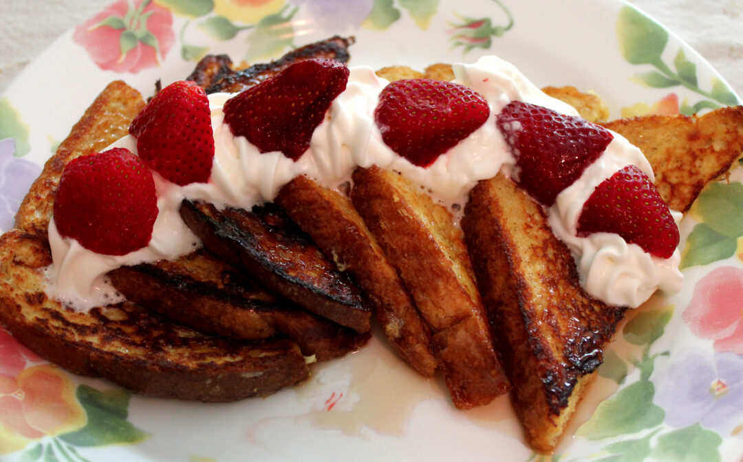 Best French Toast Recipe | with Cinnamon, Strawberries, Whipped Cream